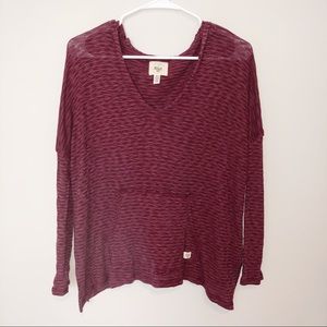 BILLABONG NWOT Boho Burgundy Hoodie Top Size S